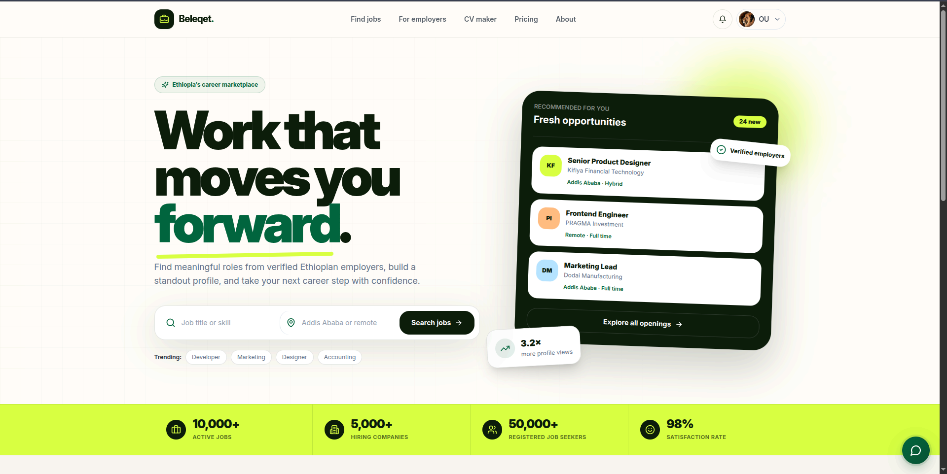 Beleqet — Career Marketplace project by Abrham Ababu